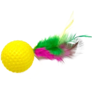 Plastic Golf Ball with Feather Cat Toy image