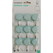 Plastic Home and Kitchen Wall Mount Hanging Hook (9pcs) image