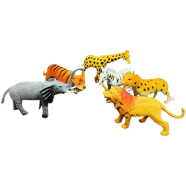 Plastic Mini Jungle Wild Animals Toys Set For Kids 6 Pcs(animal_hard_87289_rfl) image