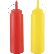 Plastic Sauce and Oil Dispenser Bottle – Squeeze Bottle for Ketchup, Mayonnaise, Oil and More (1 Pair) image
