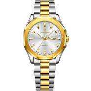 Poedagar 875 Stainless Steel Quartz Fashion Watch Men's For-Silver/Gold image
