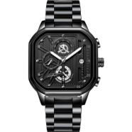 Poedagar Fashion Luxury Chronograph Active Watch Stainless Steel Strap Chronograph Watches Brand Waterproof Luminous Watches for Men 628 image