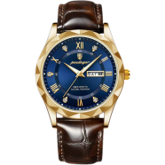 Poedagar Leather Quartz Business Analog Wristwatch for Men (615 ) image