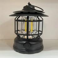 Portable Camping Lantern Lights Outdoor Hanging Lights Decorative Retro LED Bulb Metal Lantern Lamp with Handle image