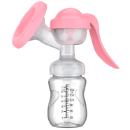 Portable Manual Breast Feeding Pump Set Pink Color image