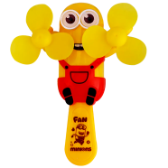 Portable Manual Hand Crank MINI FAN Without Battery Useful Shile Travelling, Exercising, Outdoor Activities And Power Cuts (handfan_double_minion) Minion image