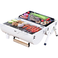 Portable Outdoor Barbecue Stove Double Sided Use Complete Set Charcoal Oven Tool Camping Barbecue Stainless Steel Grill Mesh Oven image