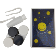 Portable travel Contact Lens Storage Kit with Tweezer, Applicator, Mirror and Solution Bottle. Double Travel Kit Box For All Kind Of Contact Lens. image