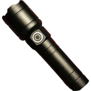 Powerful LED Flashlight Metal Housing White Laser Wick 1600mAh Rechargeable 5 Modes Telescopic Zoom C Type Port image