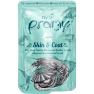 Pramy Cat Pouch Food SKIN and COAT - Tuna Meat Topping Shrimp and Scallop in Jelly For Adult Cat 70gm | Cat Wet Food image
