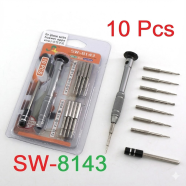 Precision Screwdriver Set 10 in 1 Repair Tool Kit With Magnetic Steel Bits Precision Aluminum Handle and Steel Long Shaft Repair Precision Screwdriver Set image