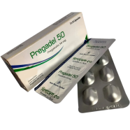 Pregadel 50mg Capsule 8's Strip image