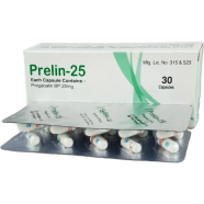 Prelin 25 mg Capsule 10's Strip image