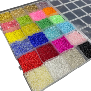 Premium 2mm Seed Beads Kit 24 Colors Plus Free Storage Box image