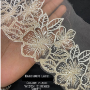 Premium Karchupi Embroidered Lace Trim Per Yard image
