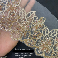 Premium Karchupi Embroidered Lace Trim Per Yard image