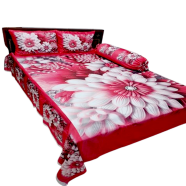 Premium King Size 3D Design Bed Sheet With 2 Pillow Cover And 1 Side Pillow Cover image