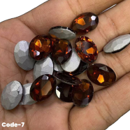 Premium Oval Faceted Glass Rhinestone Flat Back Stone image
