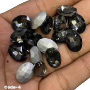 Premium Oval Faceted Glass Rhinestone Flat Back Stone image