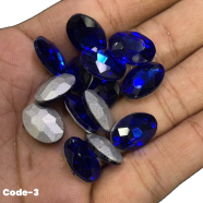 Premium Oval Faceted Glass Rhinestone Flat Back Stone image