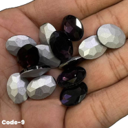 Premium Oval Faceted Glass Rhinestone Flat Back Stone image