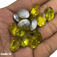 Premium Oval Faceted Glass Rhinestone Flat Back Stone image