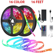 Premium Quality - 16 Color RGB 5050 LED Flexible Strip Light With Remote Control - 14 to 16 Feet Light image