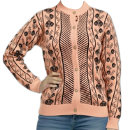 Premium Quality Free Size Short Cardigan Button-Down Sweater For Ladies image