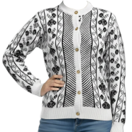 Premium Quality Free Size Short Cardigan Button-Down Sweater For Ladies image