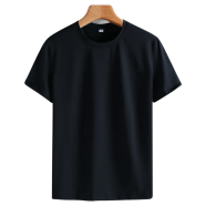 Premium Quality Men’s Lycra Cotton Black T-shirt ST 01 image