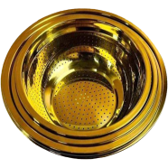 Premium Quality Stainless Steel Golden Color Vegetable Washing Net Pot/ Basket 4 Pis set image