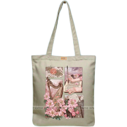 Premium Zipper Canvas Tote Bag Trendy Women Shopping University And College Bag image