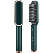Professional 2 in 1 Hair Straightener Brush - Electric Hot Comb for Salon-Style Results image
