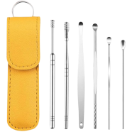 Professional Ear Cleaning Tool Set 6 Piece - Reusable Ear Pick And Curette image