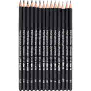 Professional Graphite and Charcoal Sketching Drawing Pencil Set - 14 Pcs image