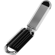 Professional Travel Portable Folding Hair Brush Comb With Mirror image