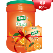 Prome Orange Powder Drink Can 1.25 gm With Orange Powder Drink Box 125 gm (FREE) image