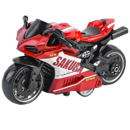 Pull-Back Motorbike Vehicle Models Decompression Toy Simulation Motorcycle Model Kids Little Super Bike For Kids (honda_pb_182A_r) Red image