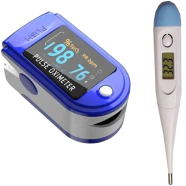 Pulse Oximeter Fingertip and Thermometer (Blue) Combo Offer icon