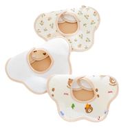 Pure Cotton Baby Saliva Napkin Male Baby Bib Pure Cotton Waterproof Saliva Napkin Newborn Rice Pocket Bib -1pcs image