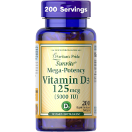 Puritan'S Pride Vitamin D3 125mcg (5,000 Iu) 200 Softgels image