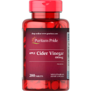 Puritan's Pride Apple Cider Vinegar 480mg 200 Tablets - 74312129414 image