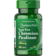 Puritan’s Pride Chromium Picolinate 200 mcg Yeast Free 100 Tablets image