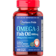 Puritan's Pride Omega3 300mg Fish Oil 1000mg 100 Softgels - 74312138324 image