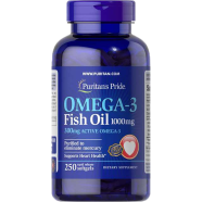 Puritan’s Pride Omega-3 Fish Oil 1000 mg (300 mg Active Omega-3) 250 Softgels image