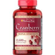 Puritan's Pride Triple Strength Cranberry Fruit Concentrate 12,600mg 200 Count Softgels image