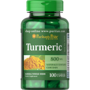 Puritan's Pride Turmeric 800 mg Naturally Contains Curcumin 100 Counts Capsules image