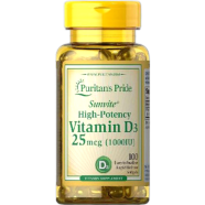 Puritan’s Pride Vitamin D3 25mcg 10,00 IU 100 Softgels image