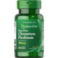 Puritan's Pride Yeast Free Chromium Picolinate 500 Mcg 100 Coated Tablets - 74312125706 image