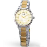 Q And Q Two Tone White Analog Dial Ladies Watch - Q949J400Y